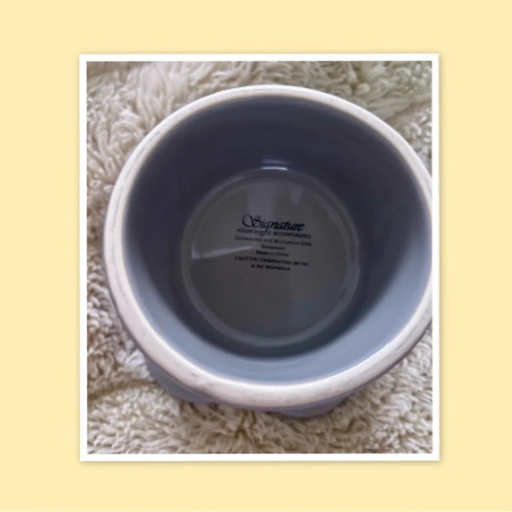 Elevated Petal Shape -Gray Feed Bowl